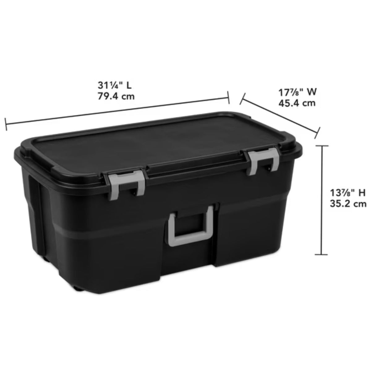 Black 22 Gallon Lockable Wheeled Storage Trunk N4943
