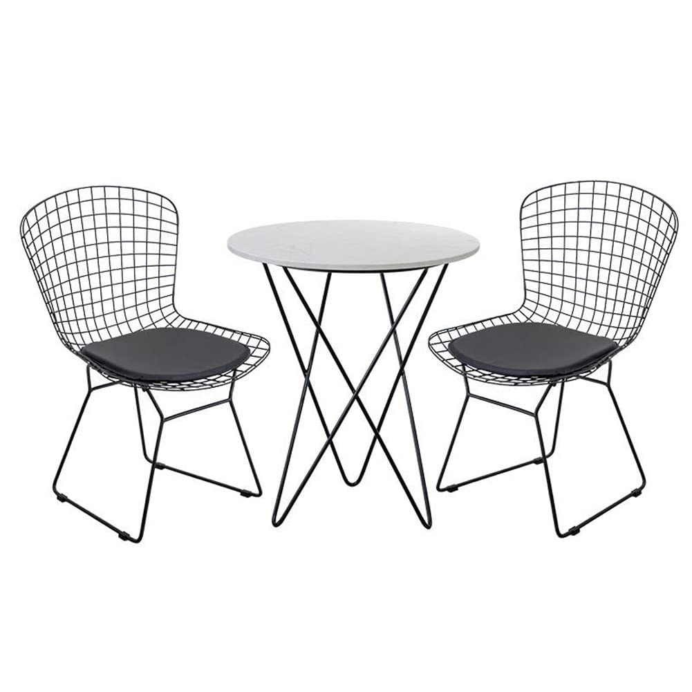 Black Metal Dining Chair with Cushion Set of 4 Y58100