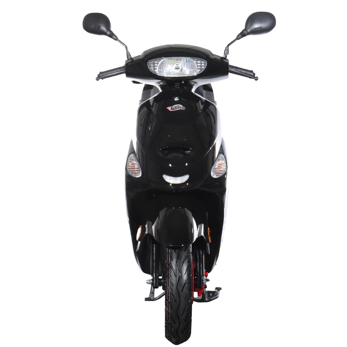 50 Gas Moped with 10" Aluminum Wheels, Rear Trunk, Electric/Kick Start, Black C2351