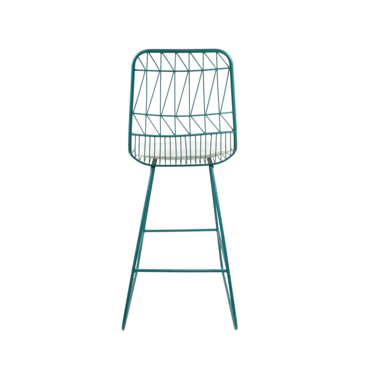 Teal Iron Patio Bar Stools with Cushion, Set of 2 O451373