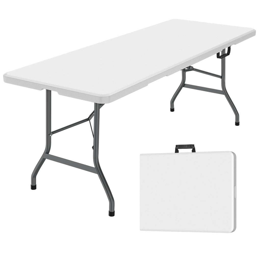 White Portable Folding Table with Carrying Handle K6141