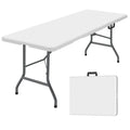White Portable Folding Table with Carrying Handle K6141