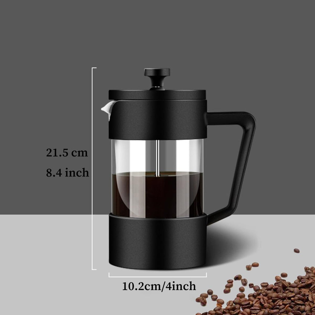 French Press Coffee Maker with 3-level Filter System, Stainless Steel, Borosilicate Glass, 1000ml V134392