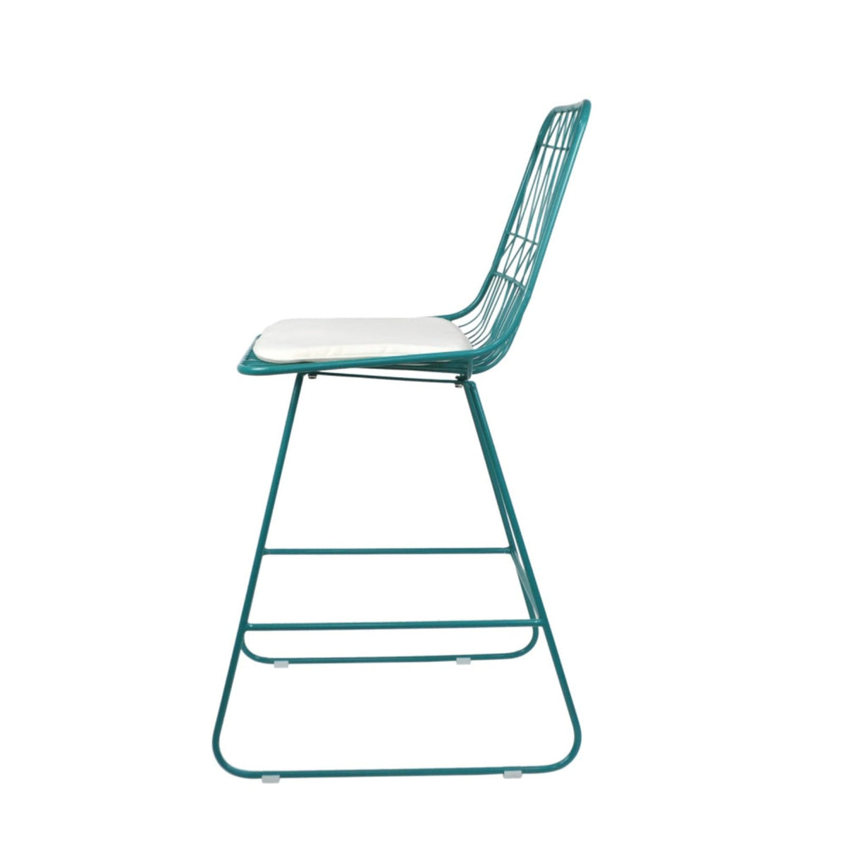 Teal Iron Patio Bar Stools with Cushion, Set of 2 O451373