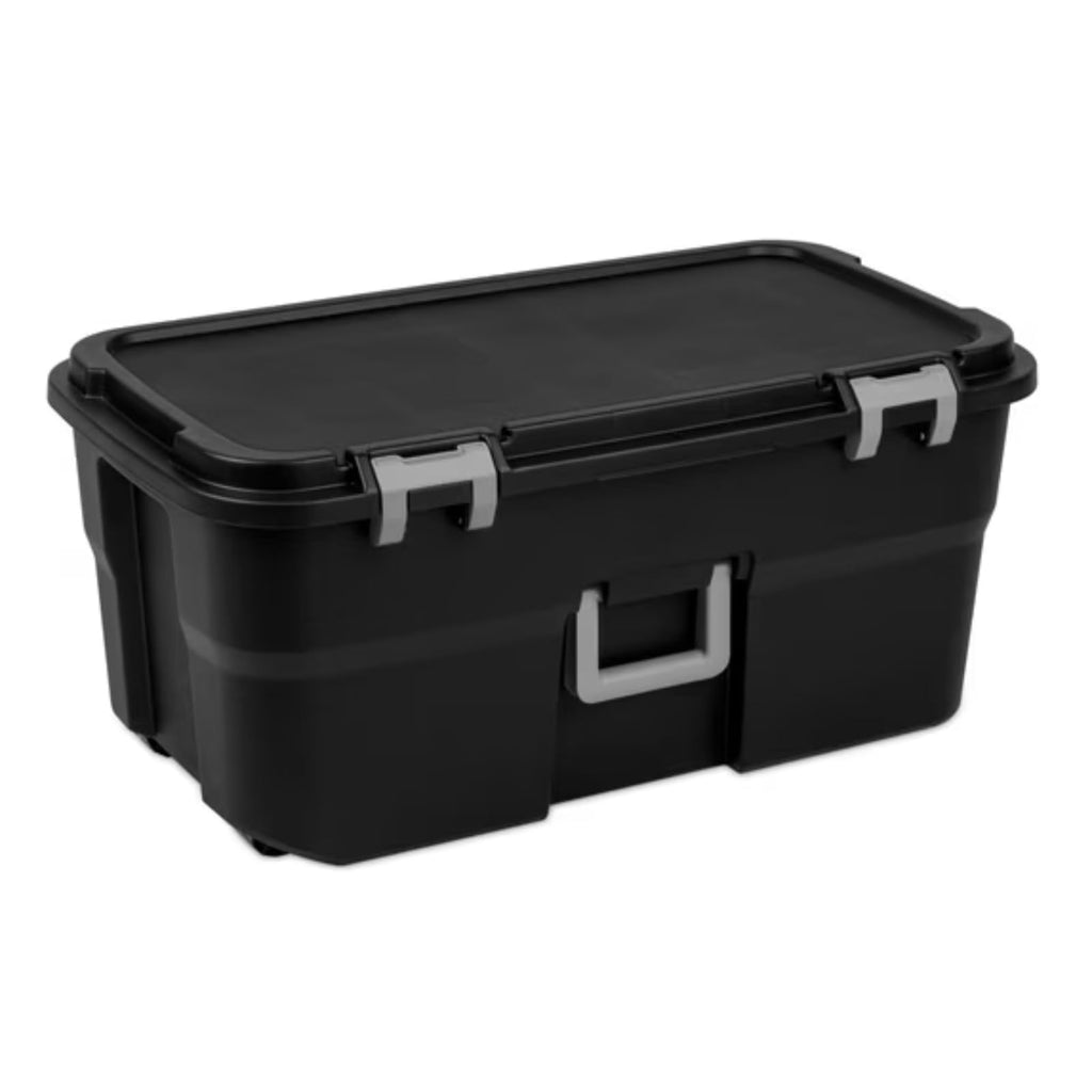 Black 22 Gallon Lockable Wheeled Storage Trunk N4943