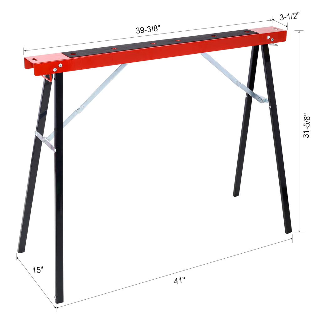 Black and Yellow Steel Folding Sawhorse Set 2-Pack Z4085