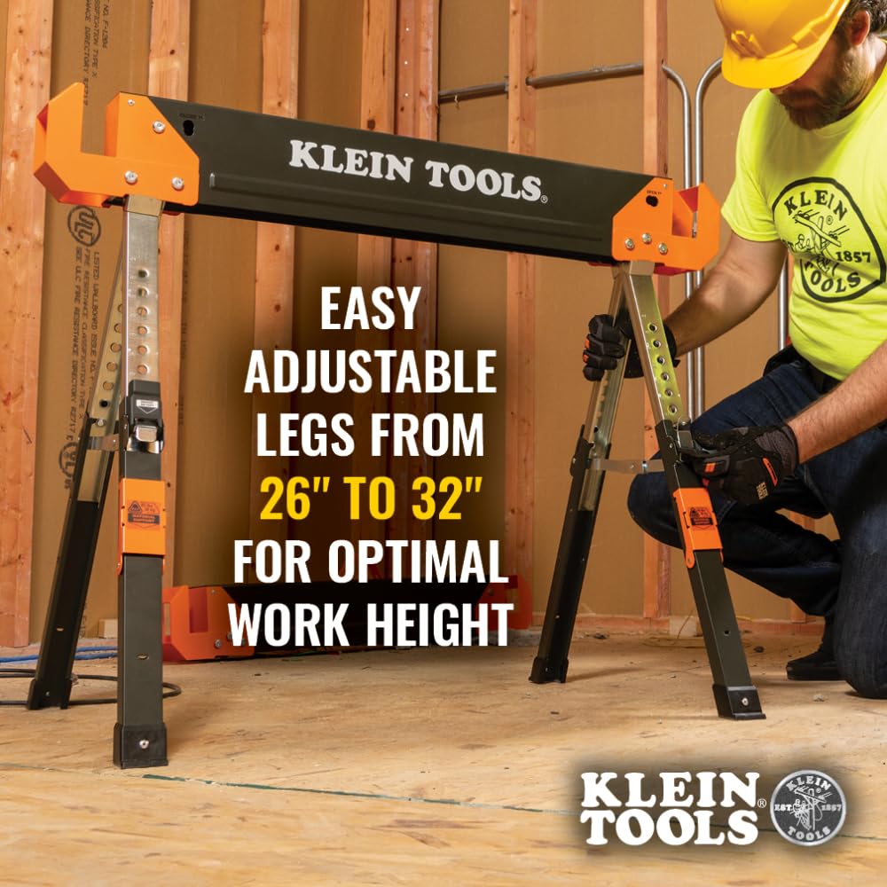 Folding Sawhorse 26-Inch to 32-Inch Adjustable Height 1-Pack I744551