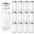 16oz Regular Mouth Mason Jars 12 Pack with Lids & Bands J41687