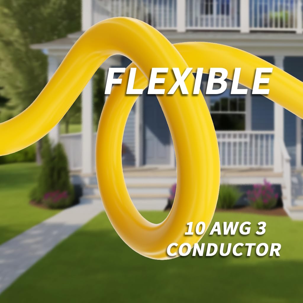 100ft 10 Gauge Waterproof Outdoor Extension Cord Yellow T87643