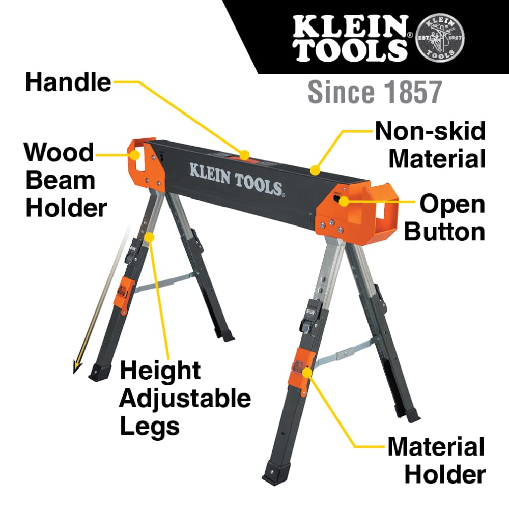 Folding Sawhorse 26-Inch to 32-Inch Adjustable Height 1-Pack I744551