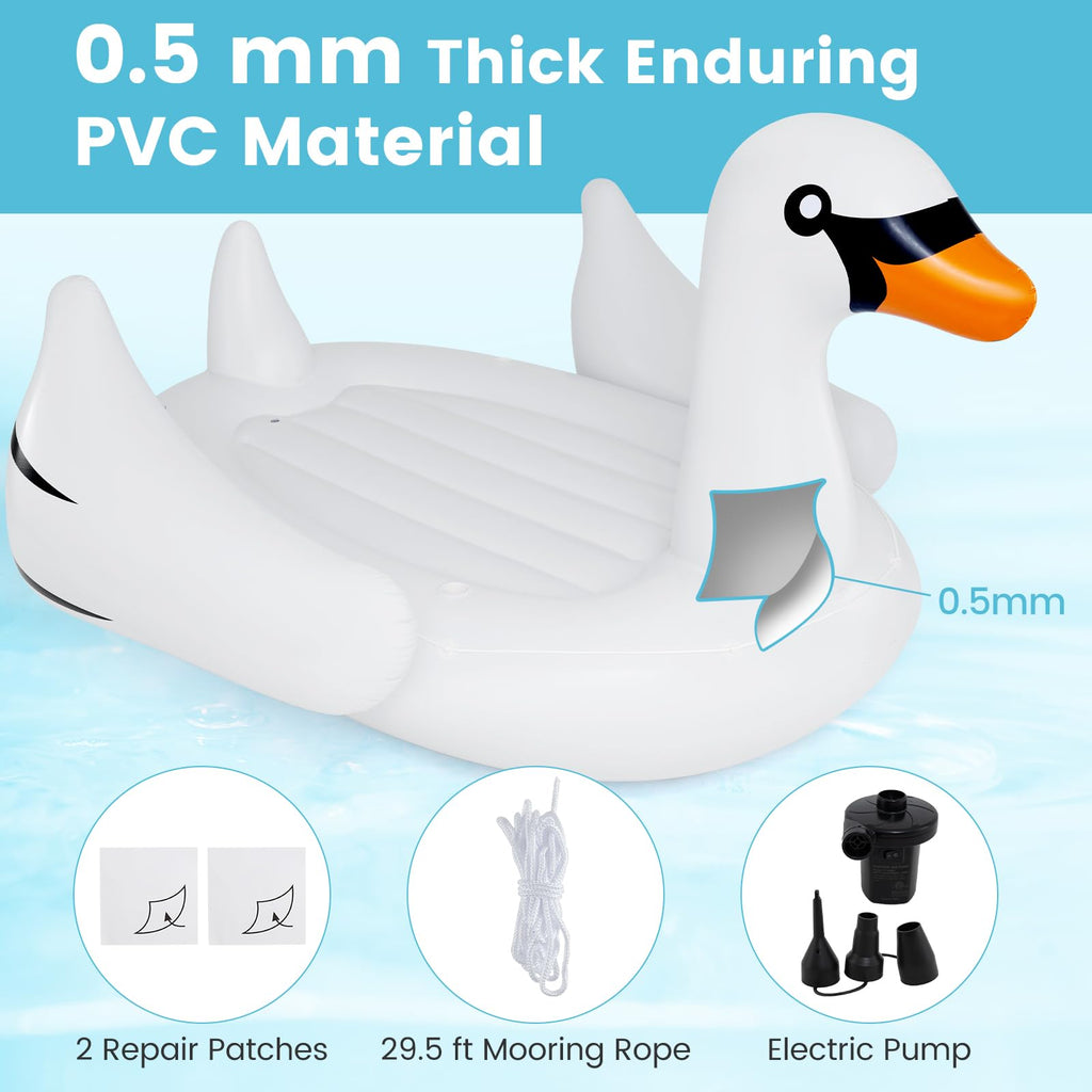 4-Person Inflatable Pool Float with Cup Holders O203