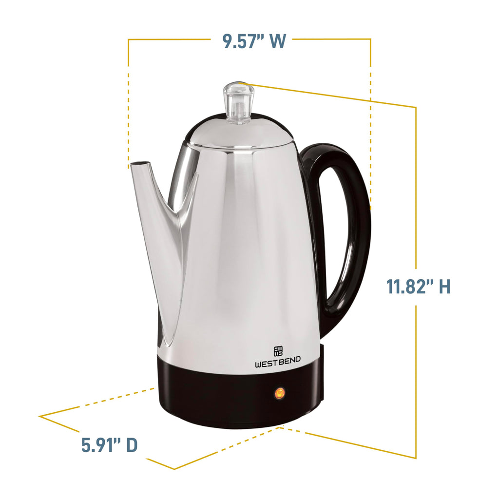 12-Cup Stainless Steel Electric Percolator Coffee Maker U6037