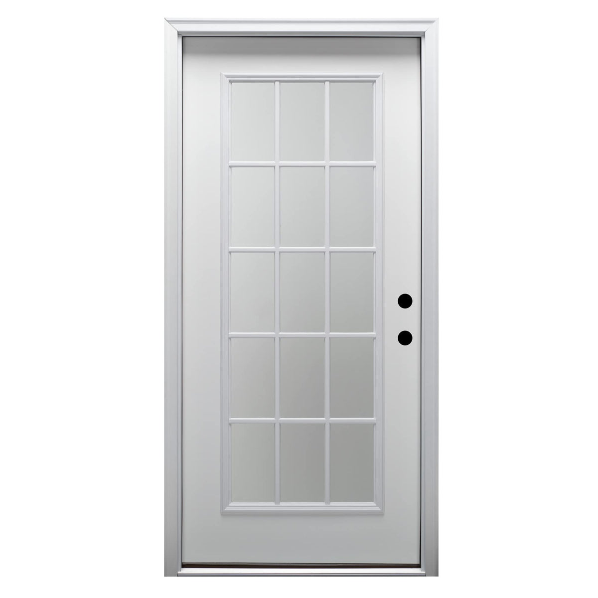 Fiberglass Smooth Primed Left Hand In-Swing Prehung Front Door 15 Lite Clear Glass 36" x 80" Z500