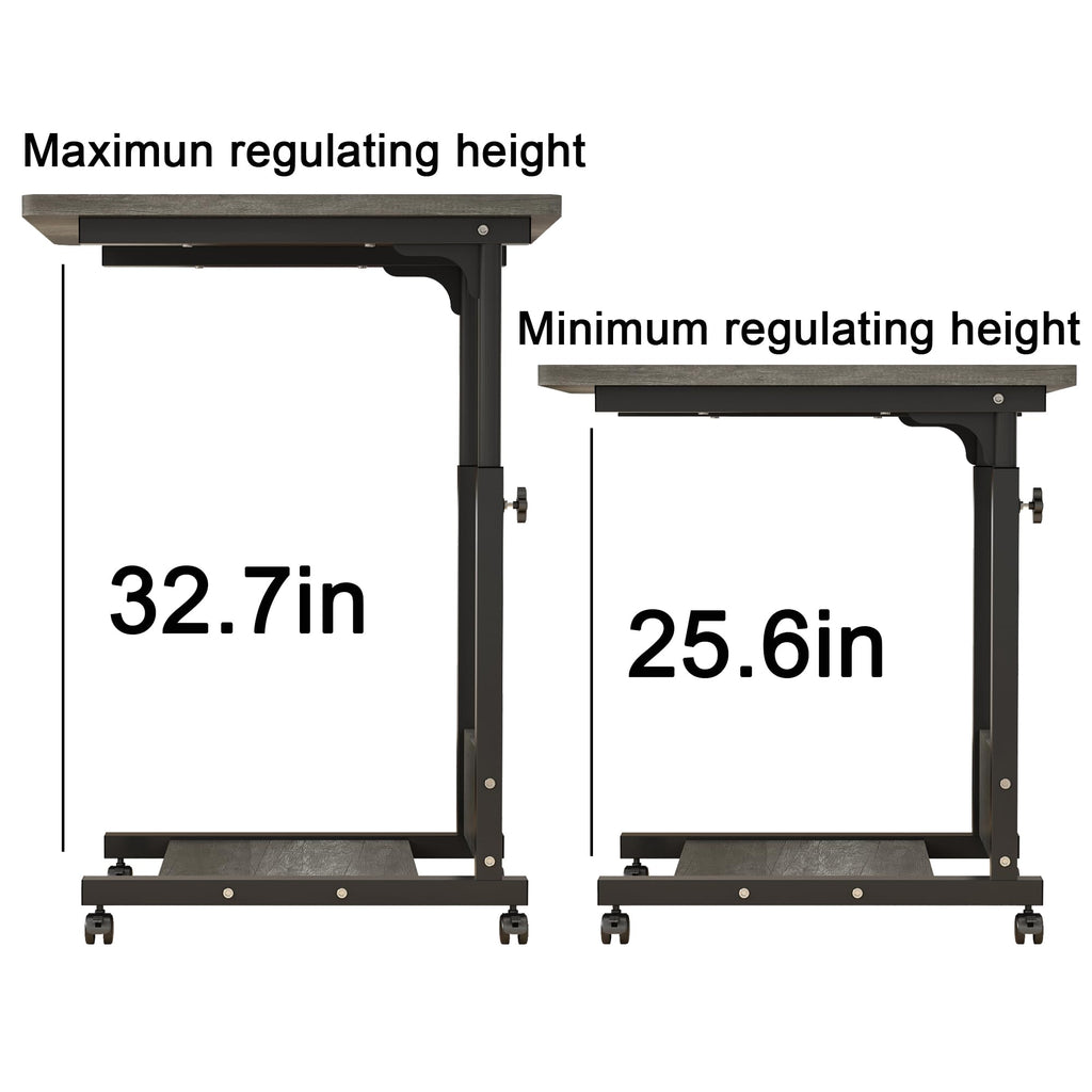 Adjustable Height C Table with Wheels and Storage V946347