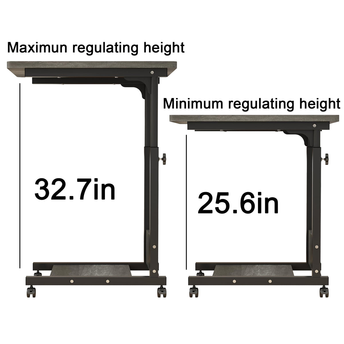 Adjustable Height C Table with Wheels and Storage V946347