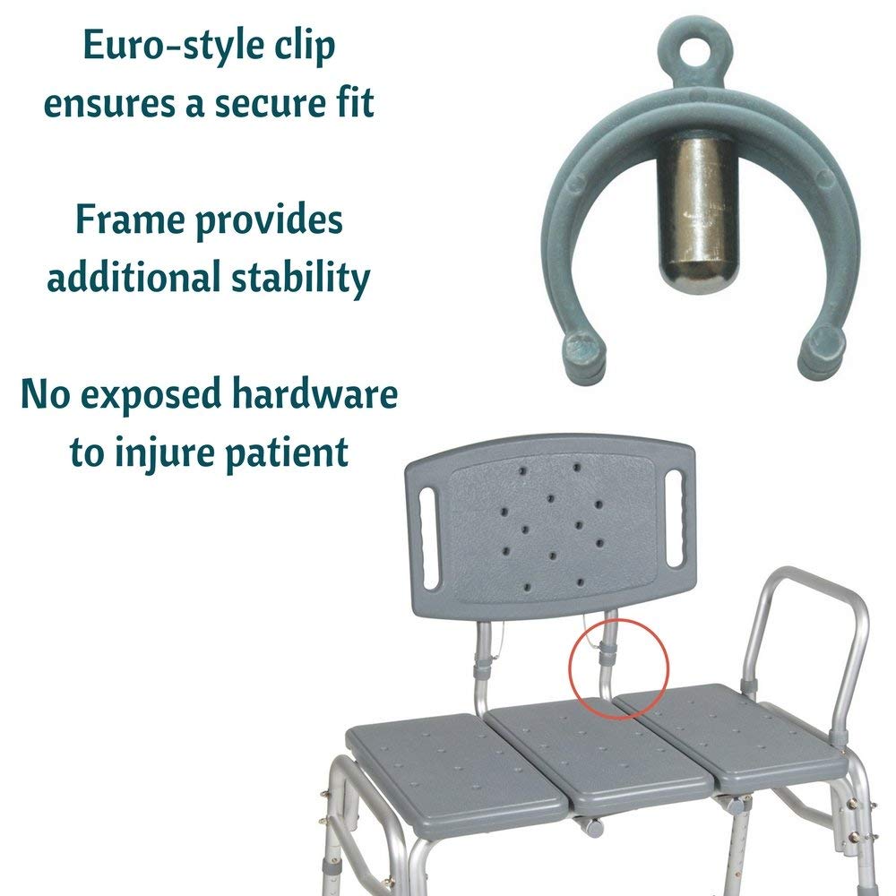 Adjustable Height Heavy Duty Transfer Bench with Back Non-Slip Seat F920150