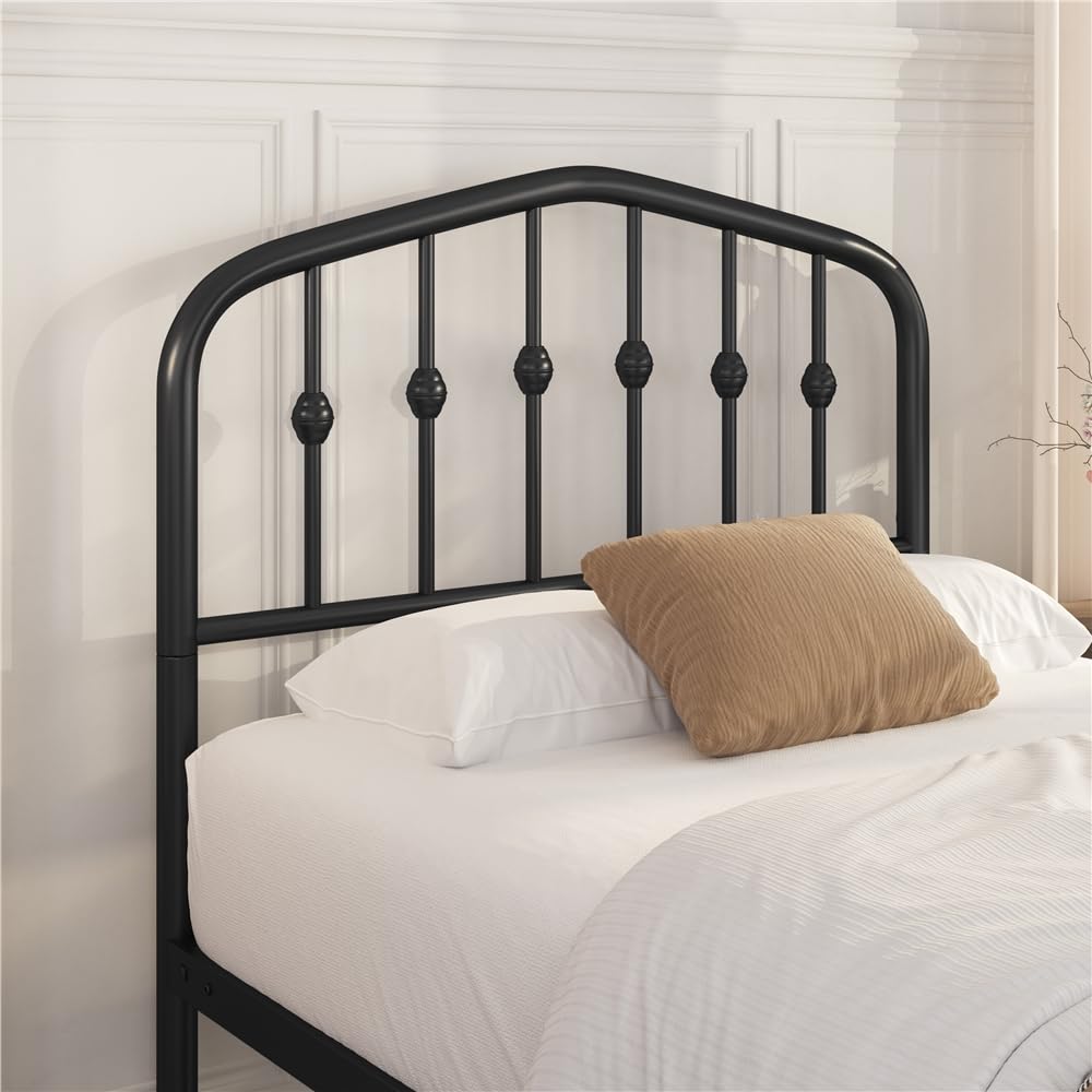 Twin Metal Bed Frame with Victorian Headboard I987