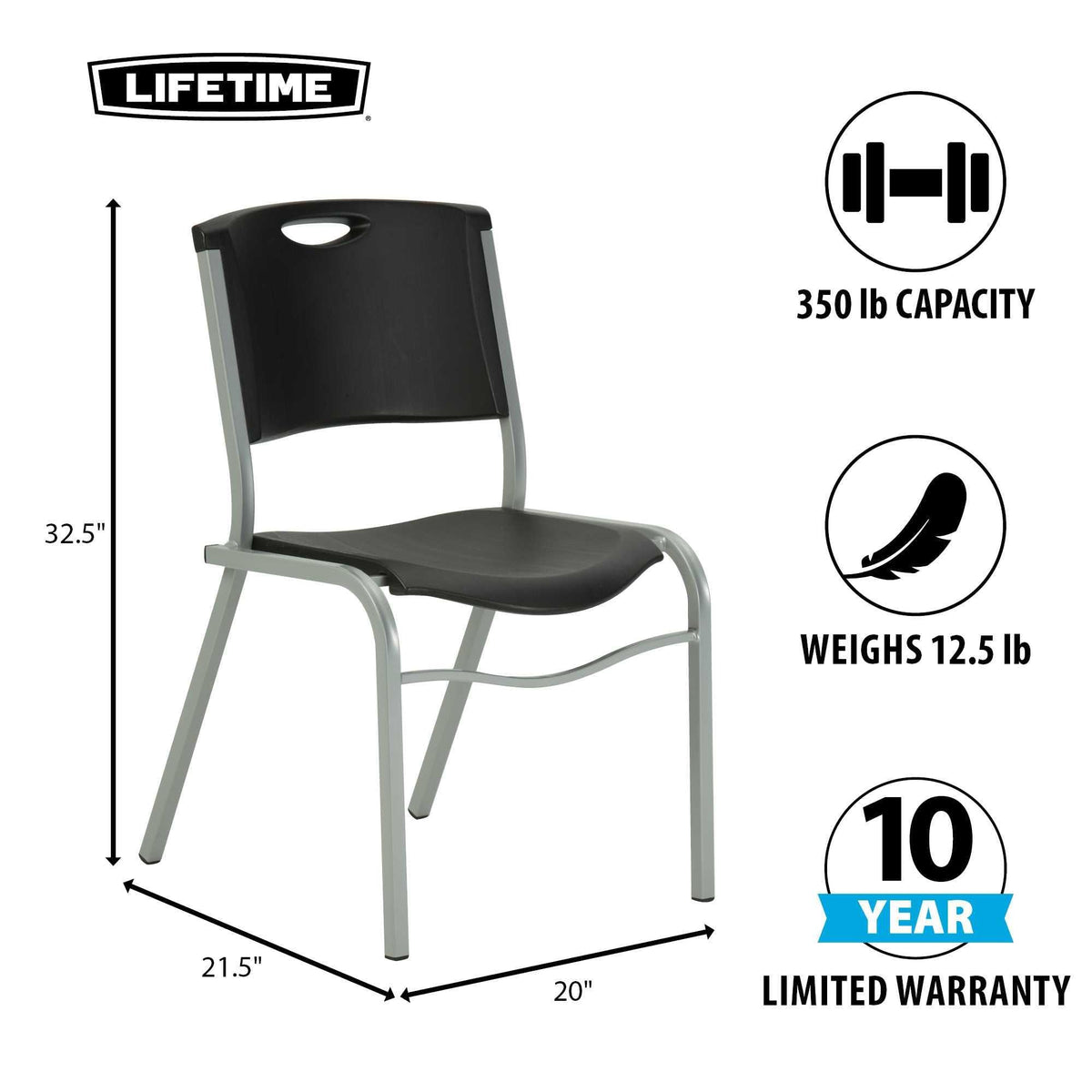 Black Stacking Chair 4 Pack X639