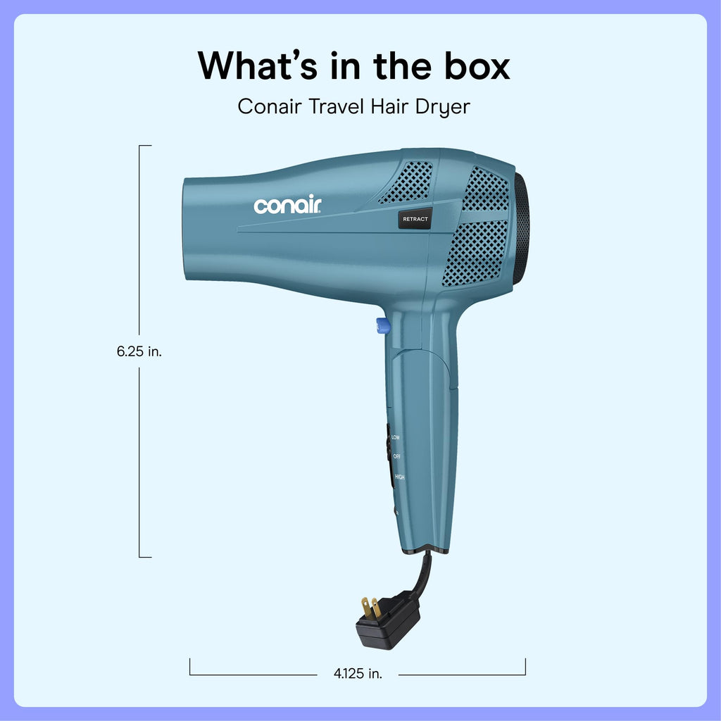 Blue 1875W Dual Voltage Folding Travel Hair Dryer R911096
