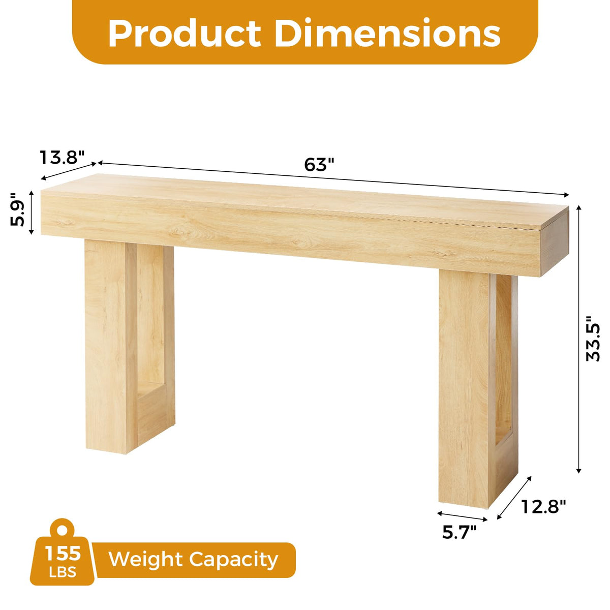 63" Narrow Console Table H24213