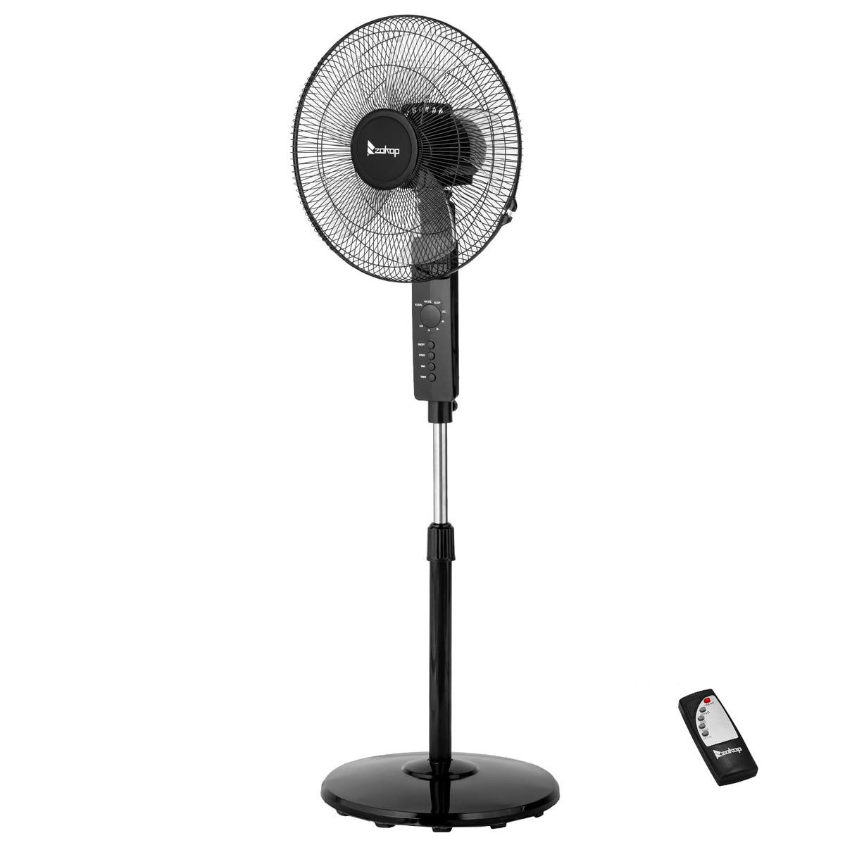 16 inch Oscillating Pedestal Fan with Remote Control, Black P447273