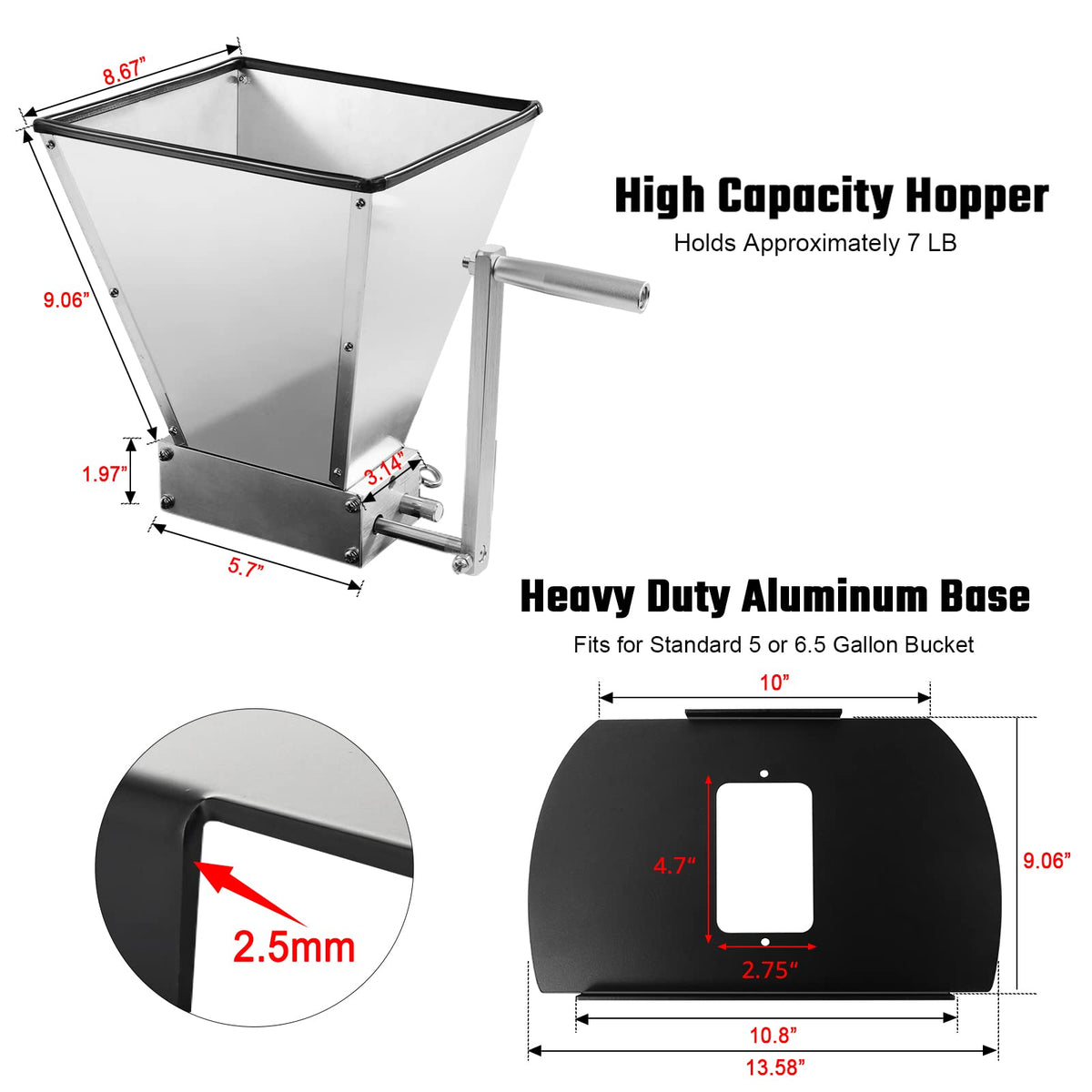 Manual Grain Mill with Stainless Steel Roller F738