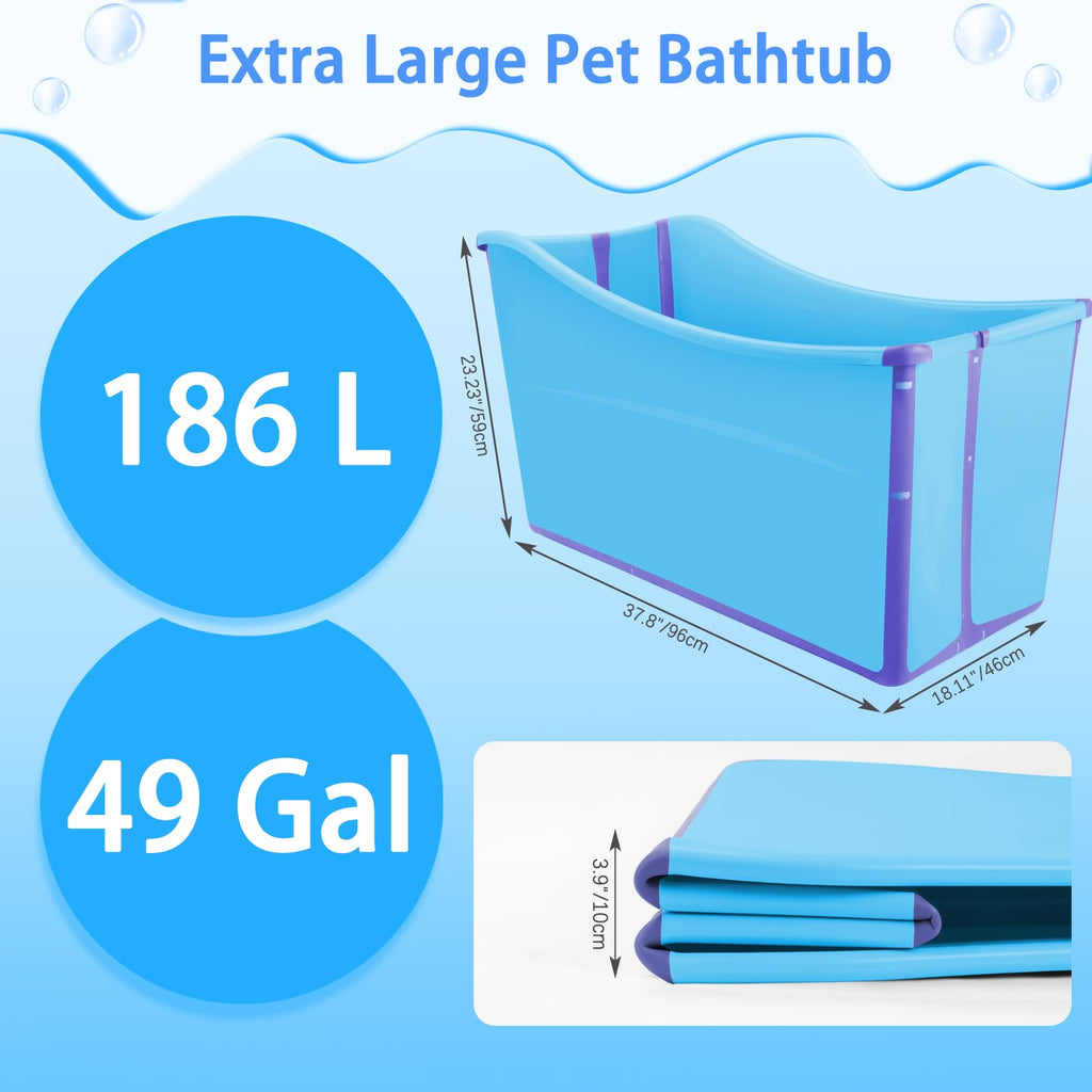 Collapsible Extra Large Dog Bathtub with Drainage Pipe D832