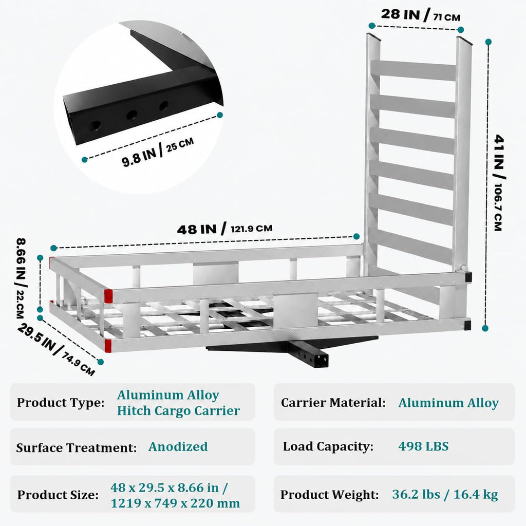 Aluminum Hitch Cargo Carrier with Ramp T998