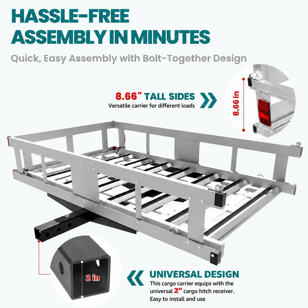 Aluminum Hitch Cargo Carrier with Ramp T998