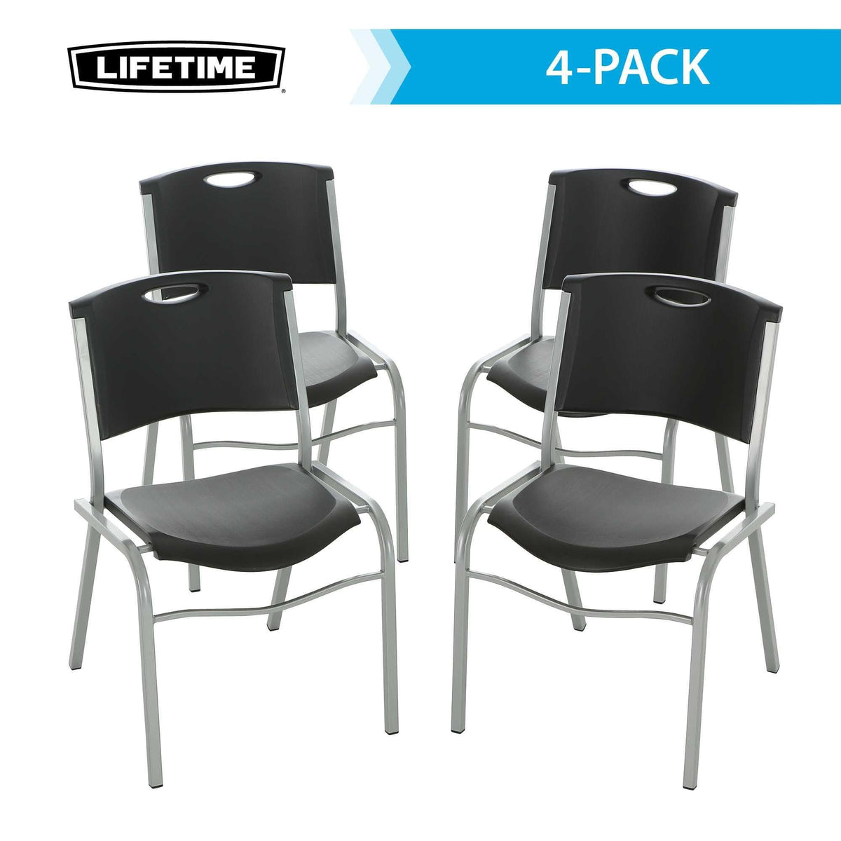 Black Stacking Chair 4 Pack X639
