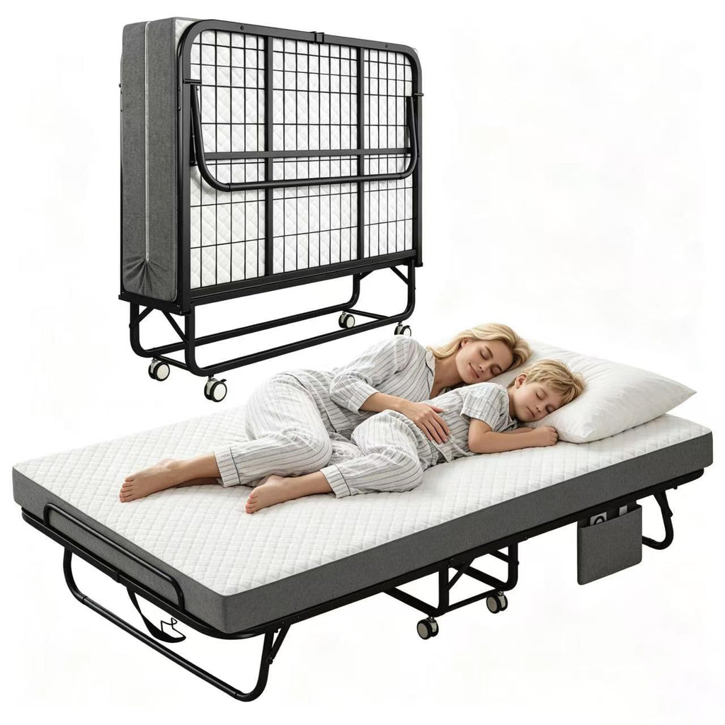 Folding Twin XL Size Bed with Memory Foam Mattress F690