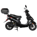 50 Gas Moped with 10" Aluminum Wheels, Rear Trunk, Electric/Kick Start, Black C2351