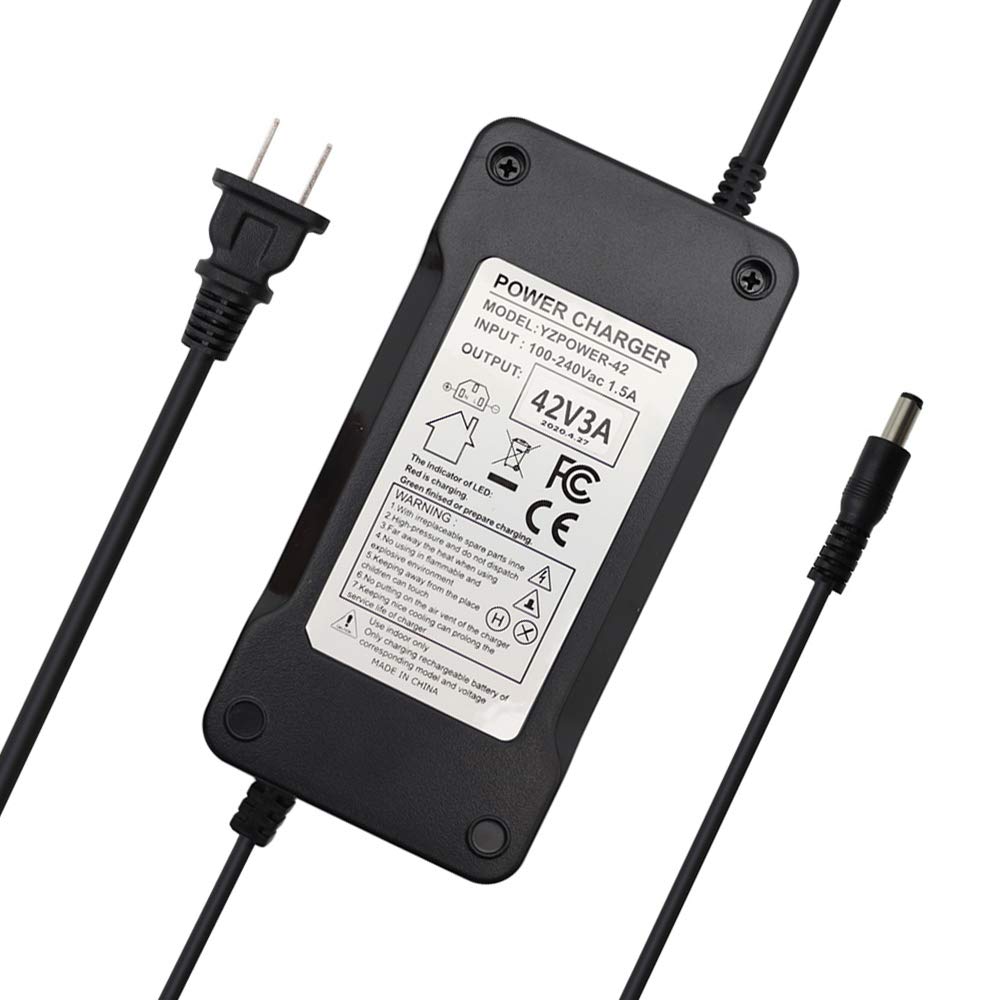 42V 3A Power Supply Adapter Charger with 5.5x2.5mm DC Plug and 5.5x2.1mm Adapter W656214