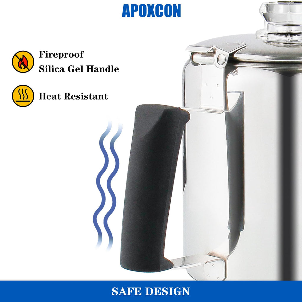 Stainless Steel Stove Top Percolator Coffee Pot 6 Cup U66121