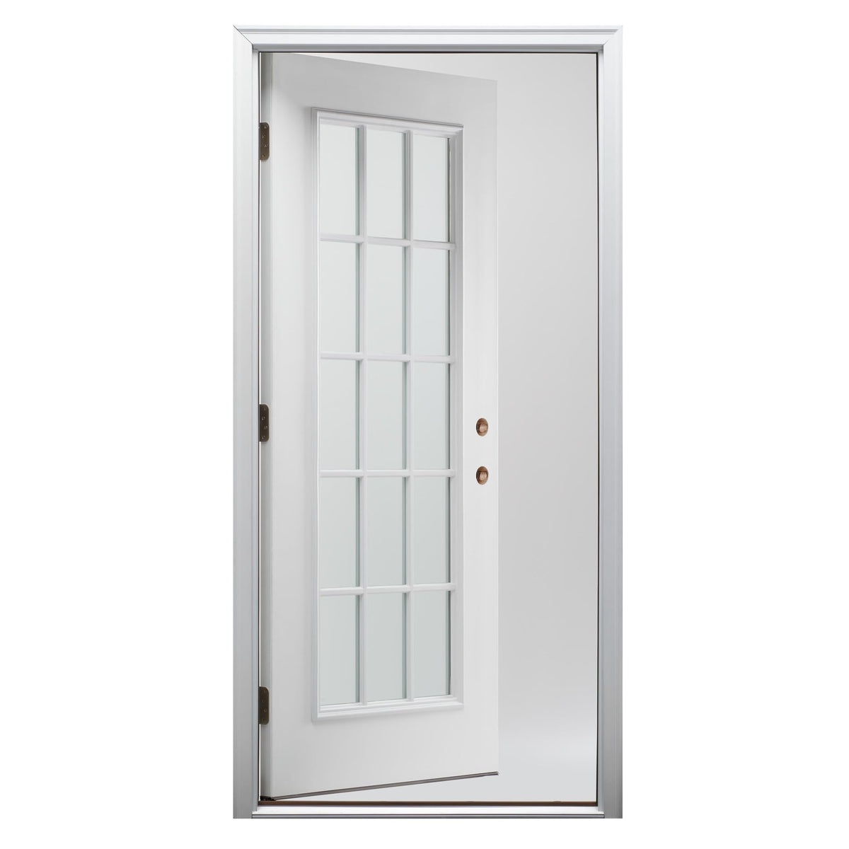 Fiberglass Smooth Primed Left Hand In-Swing Prehung Front Door 15 Lite Clear Glass 36" x 80" Z500