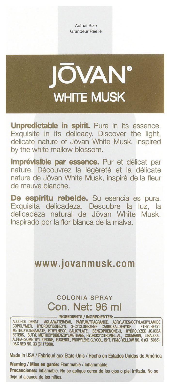 White Musk Cologne Spray 3.25 Oz E8437