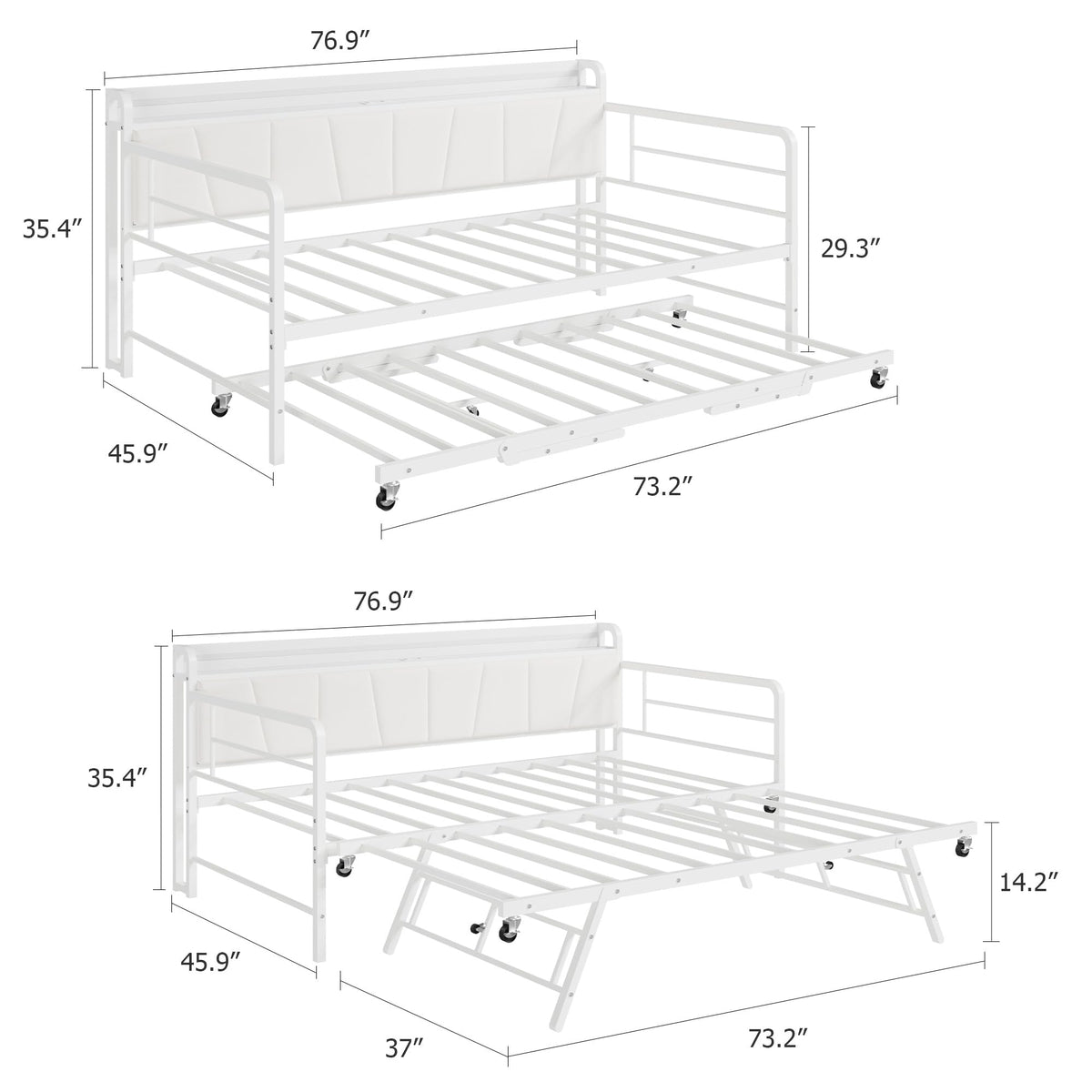 Twin Size Daybed with Trundle Bed T445389
