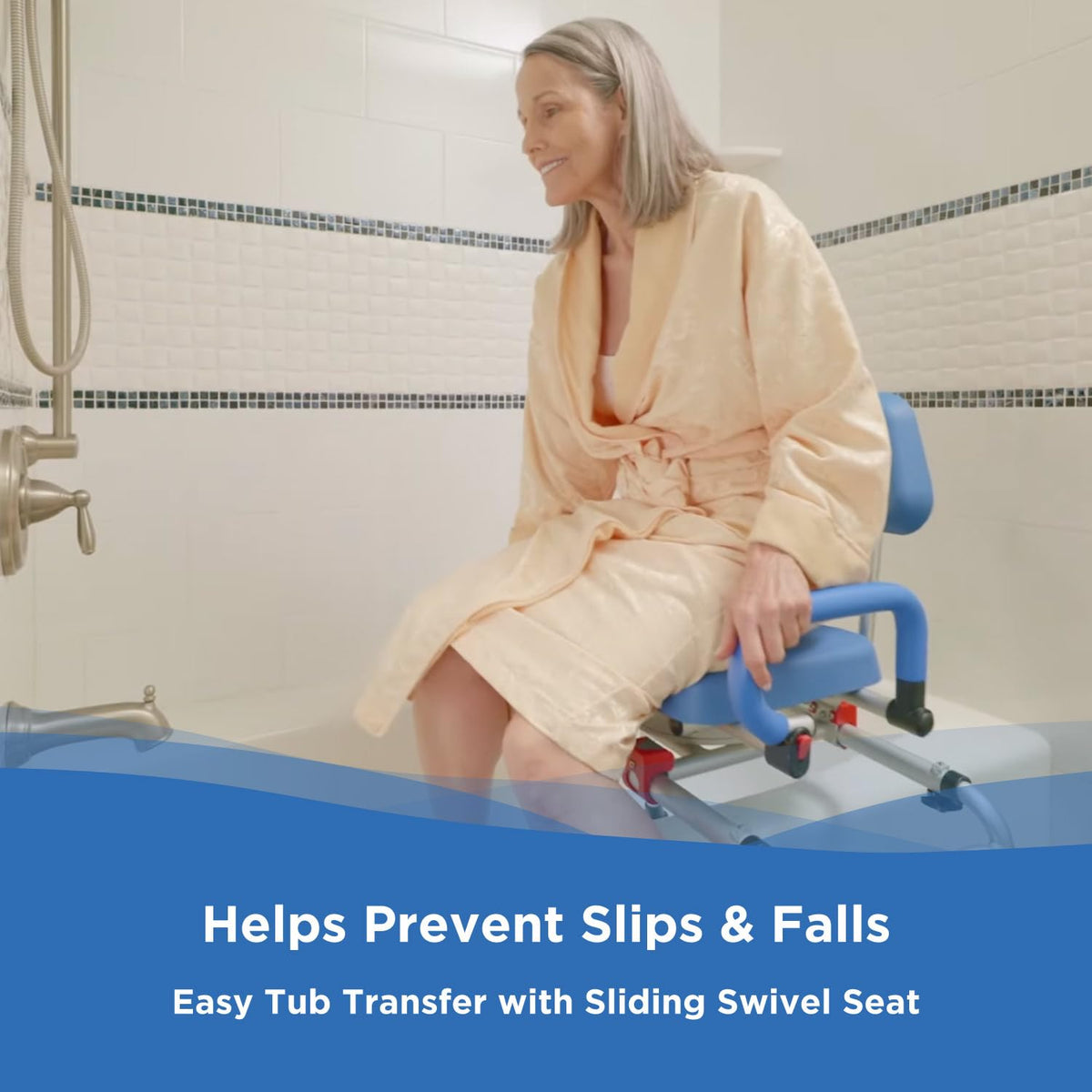 Rotating Transfer Bench with Padded Seat and Arms A9769