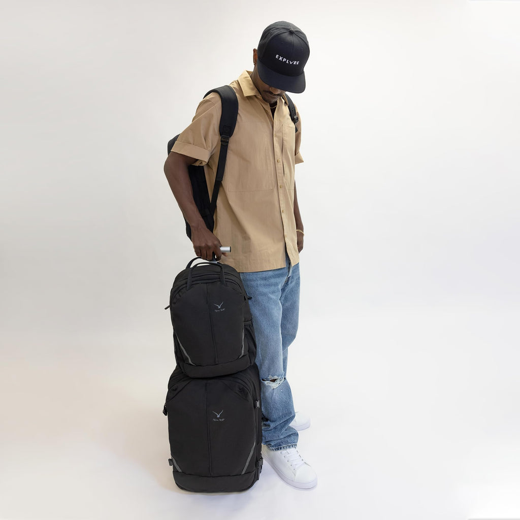 Rolling Backpack with Wheels 43L Jet Black J56438