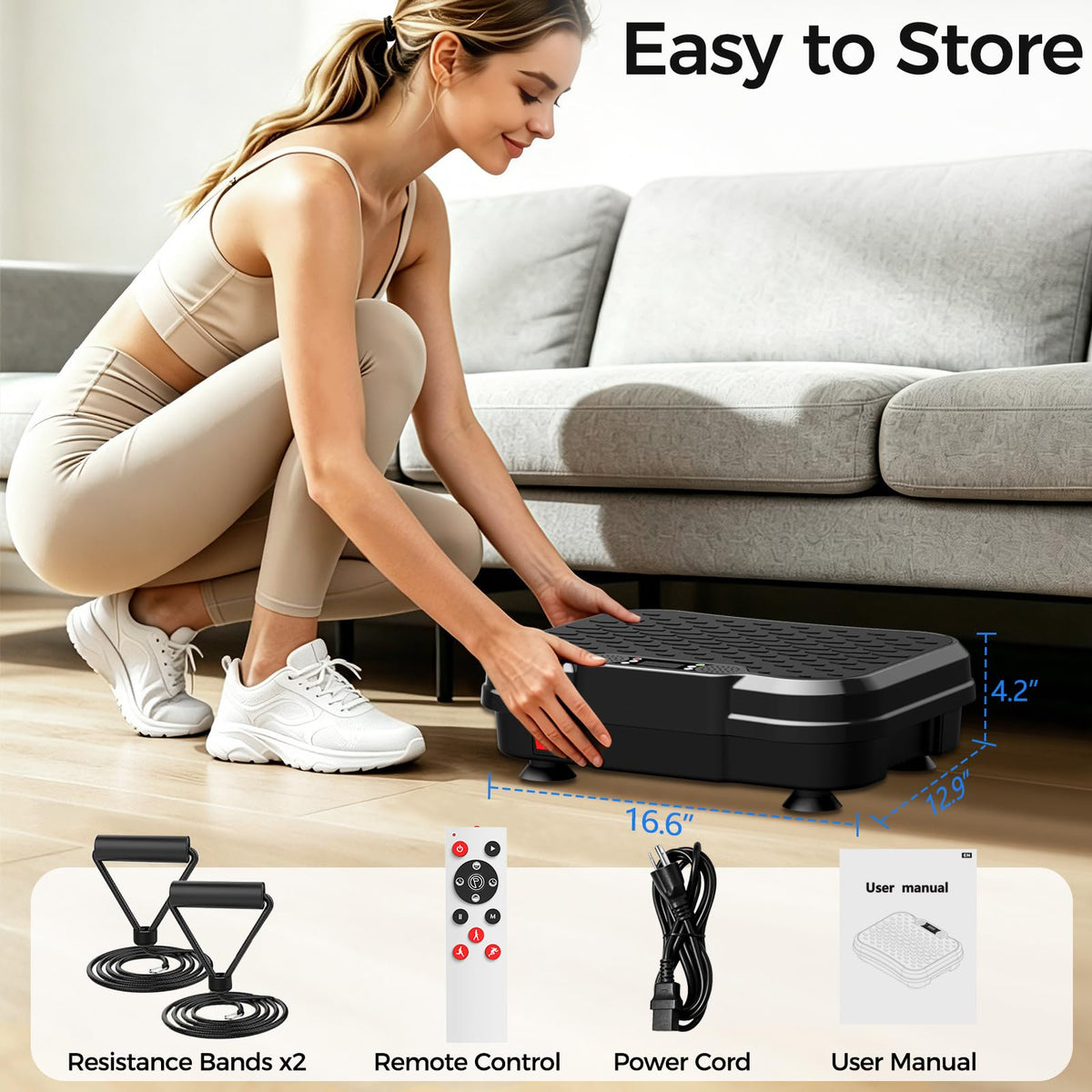 Vibration Plate Exercise Machine with Resistance Bands Z44383