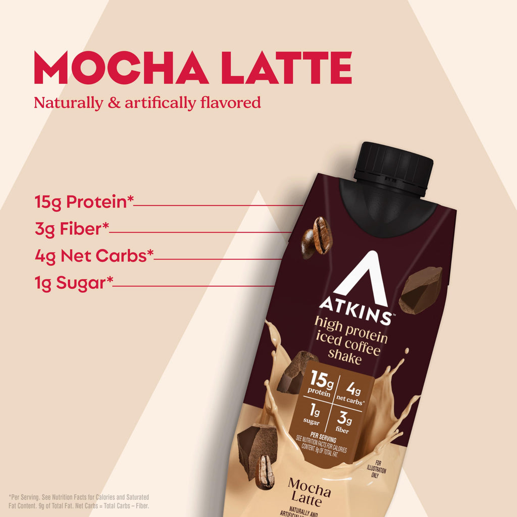 High Protein Mocha Latte Iced Coffee Shake, 12 Count V7368