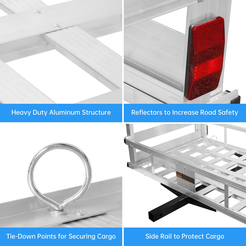 Aluminum Hitch Cargo Carrier with Ramp T998