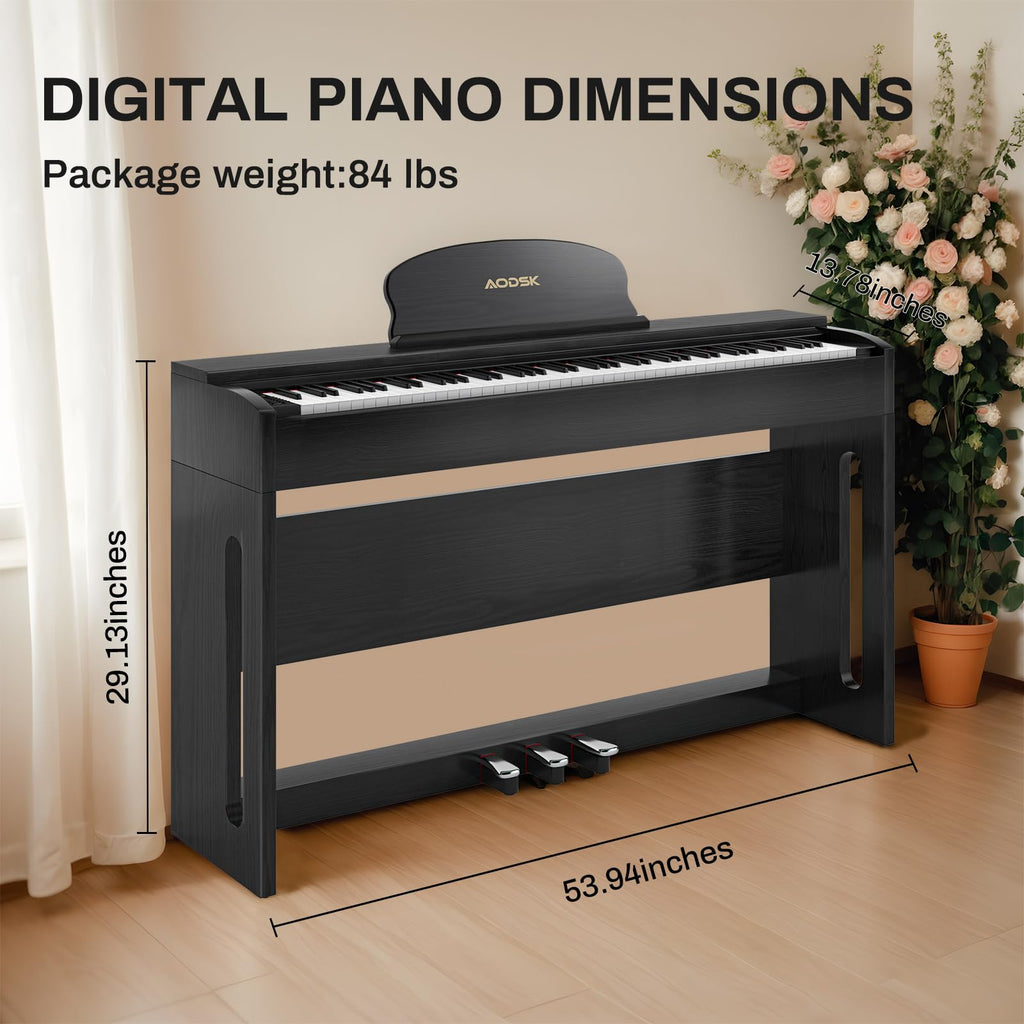 88-Key Digital Piano with Stand & Pedals F809015