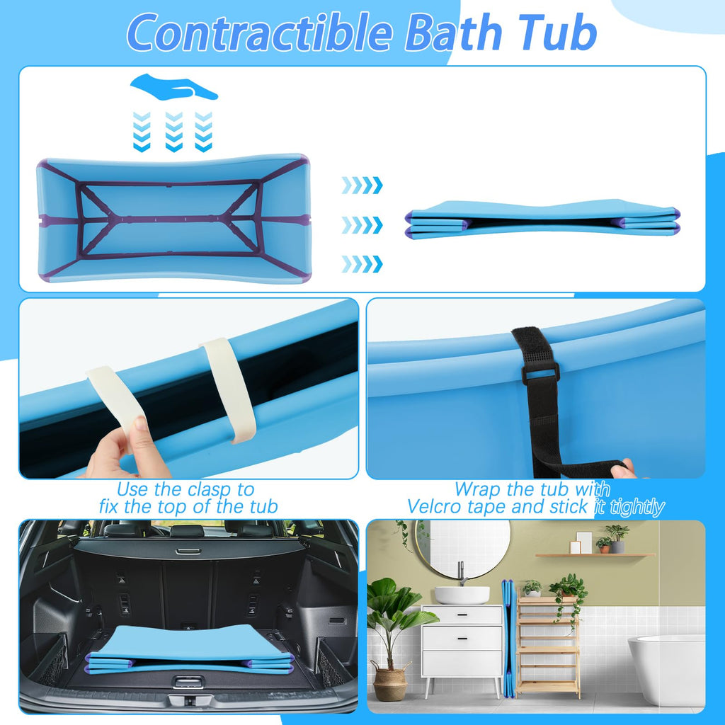 Collapsible Extra Large Dog Bathtub with Drainage Pipe D832