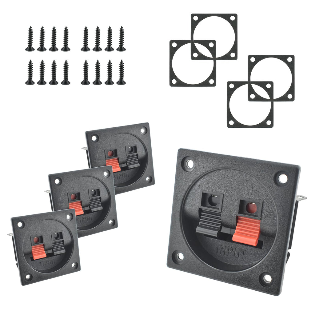 4 Pcs Speaker Box Terminal Cup with Sponge Cushion and Screws W490862