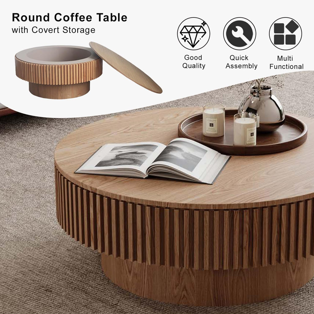 Round Coffee Table with Storage E2917