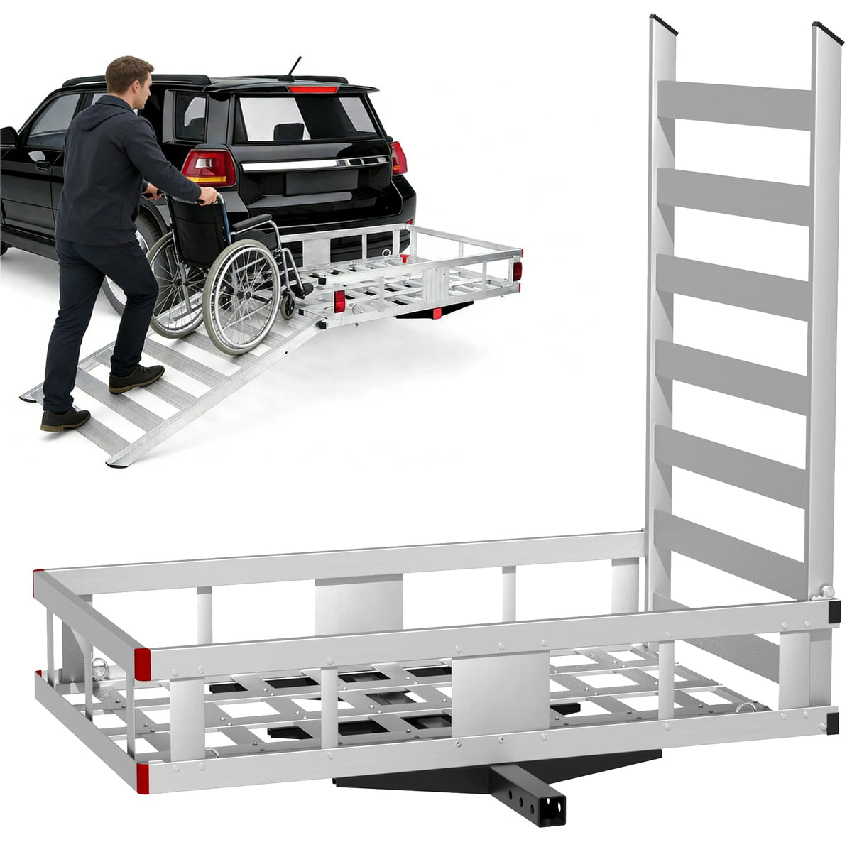 Aluminum Hitch Cargo Carrier with Ramp T998