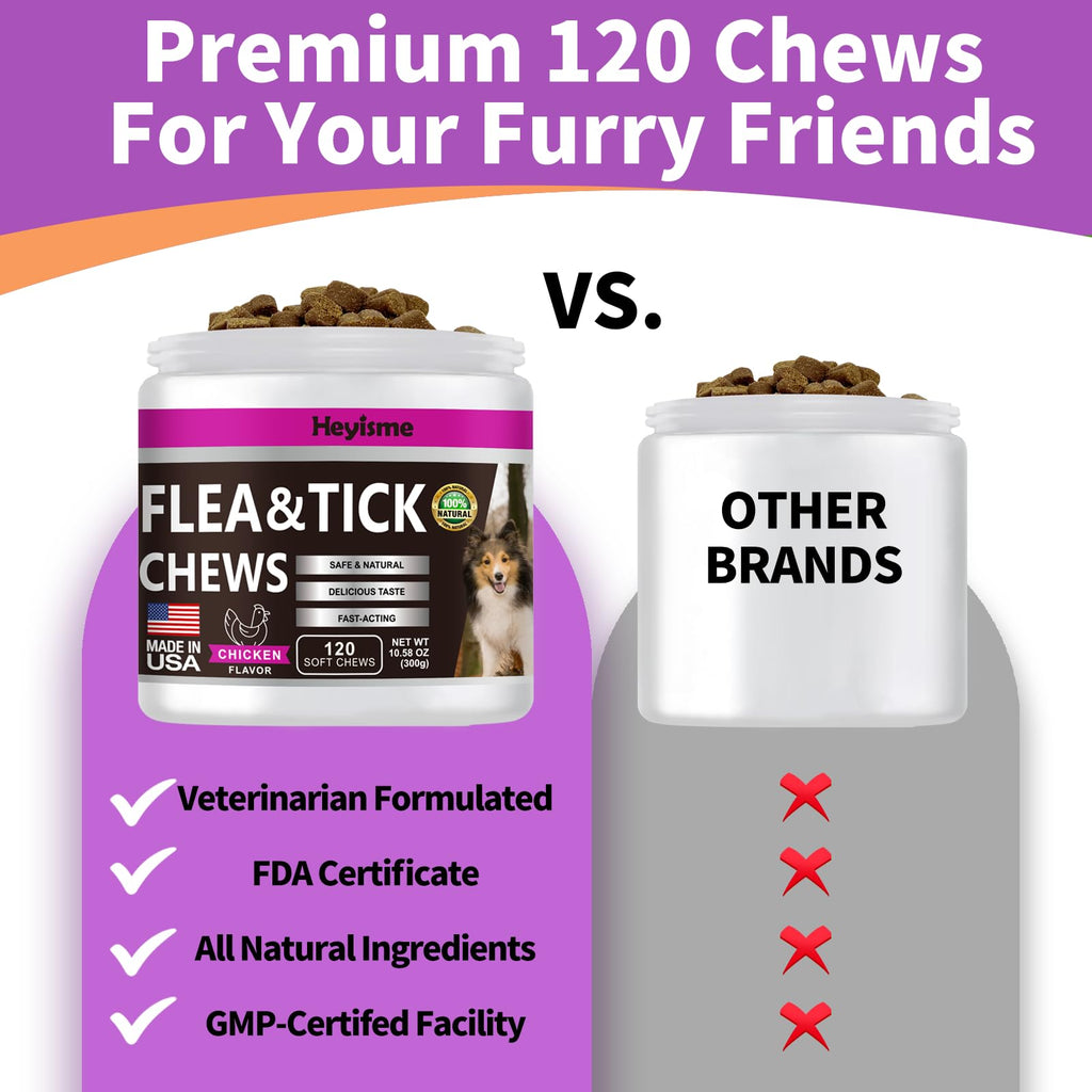Flea and Tick Chewables for Dogs Chicken 120 Chews O716514