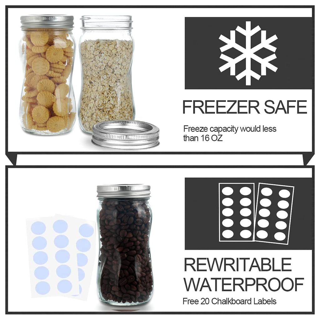 16oz Regular Mouth Mason Jars 12 Pack with Lids & Bands J41687