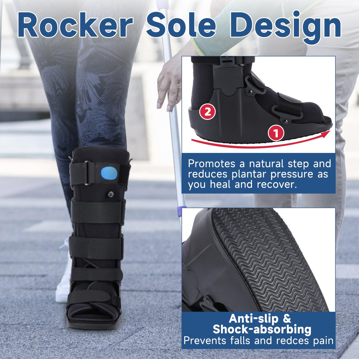 Black Small Tall Inflatable Walking Boot A951281